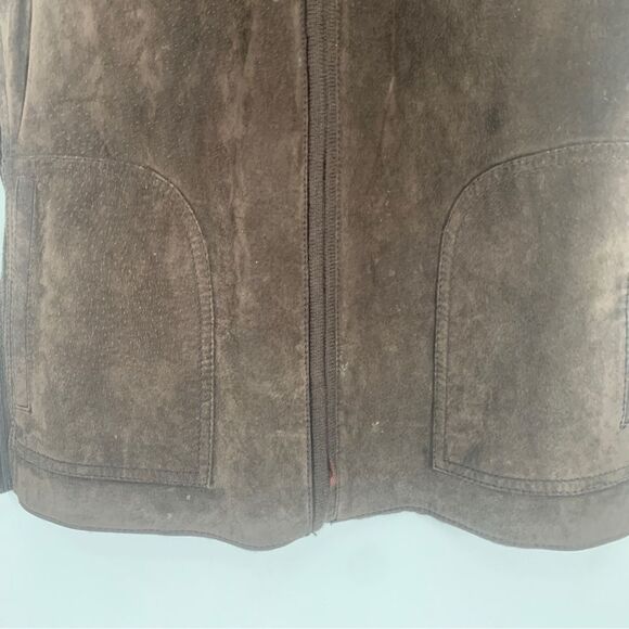 Chico’s Size L (Chicos 2) Brown Suede and Sweater Zip Front Vest - Picture 10 of 10